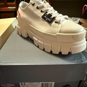 Palladium White Chunky Platform Sneakers